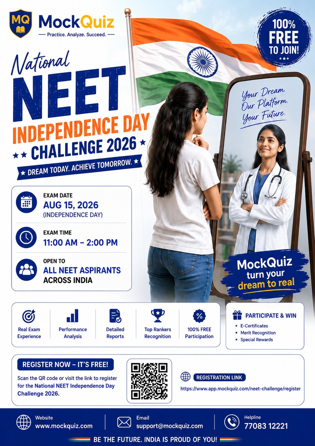 National NEET Independence Day Challenge 2026 poster