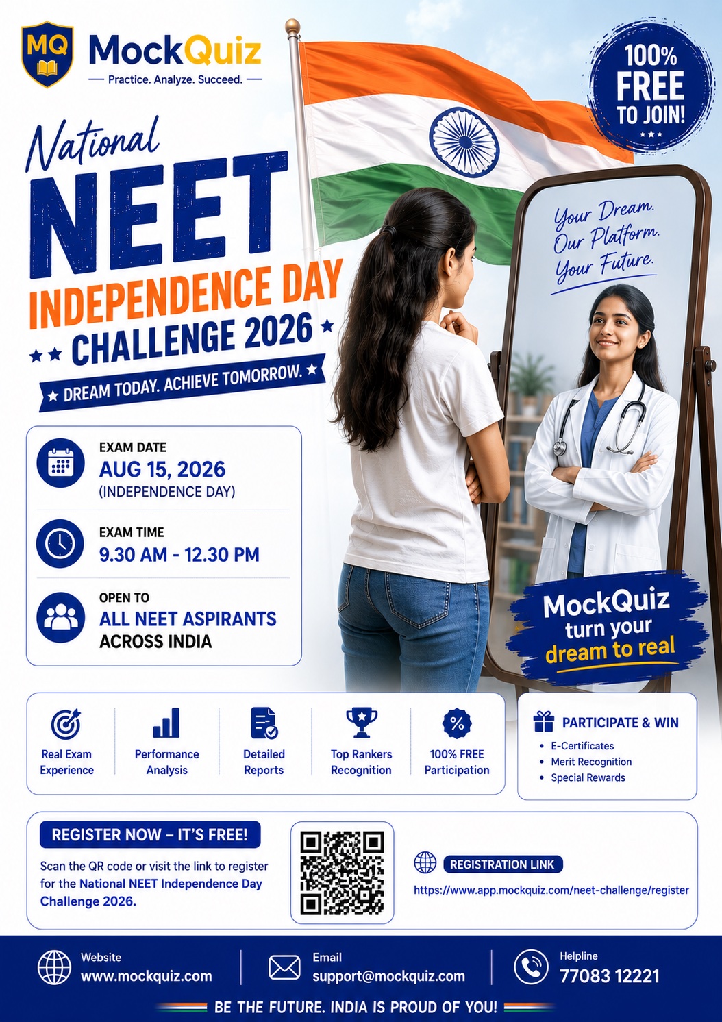 National NEET Independence Day Challenge 2026 poster